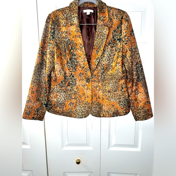 Coldwater creek floral one button blazer size 12 - Picture 1 of 9